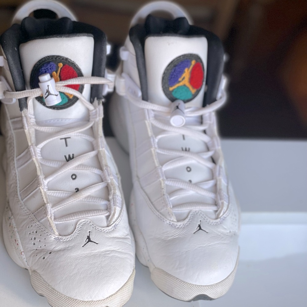 Jordan 6 Rings'Confetti' GS White/Black-Canyon Gold-University Red 323419-100